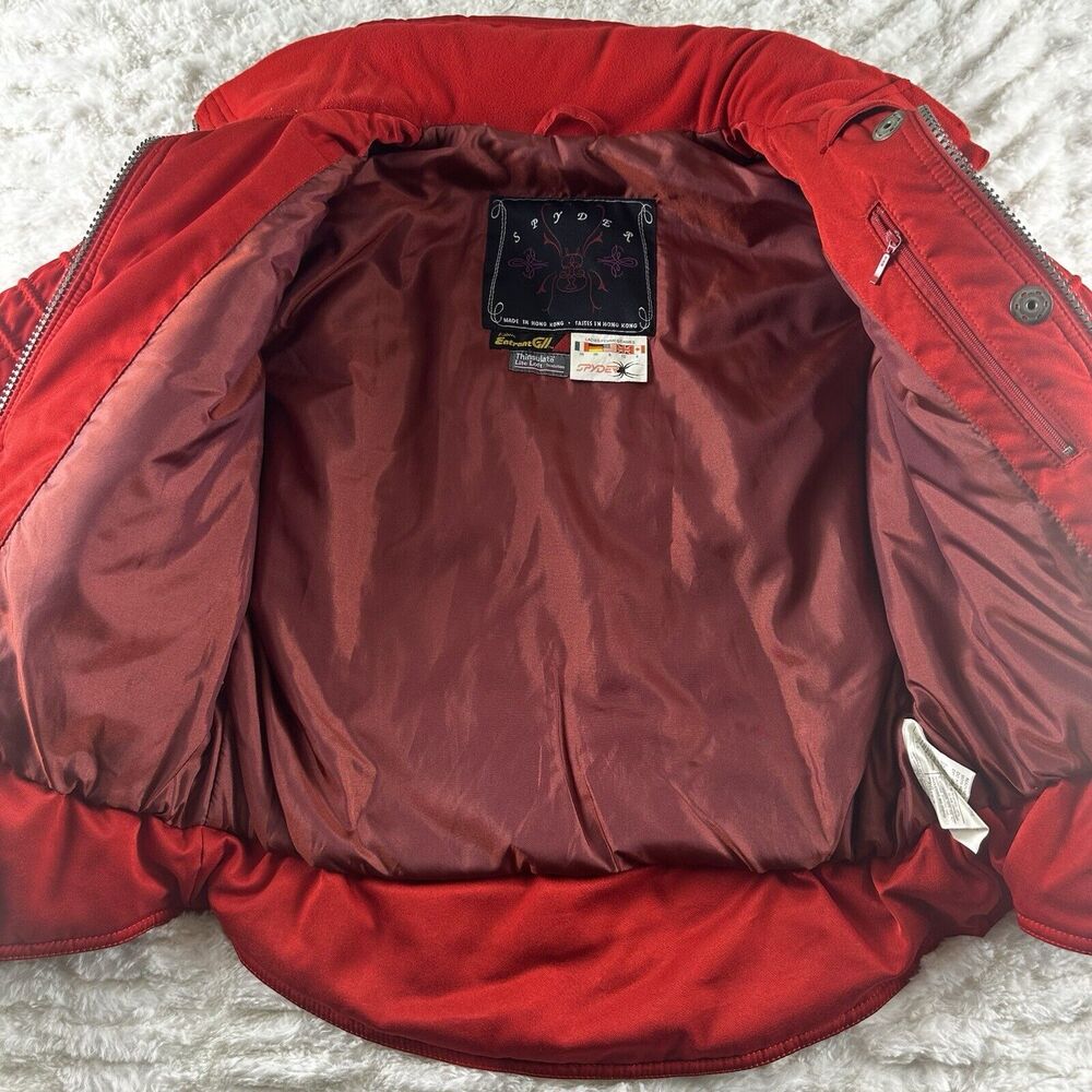 Spyder Ski Coat Embroidered Women's 8 Red‎ Thinsulate 90's Vibe Winter warm - Picture 3 of 16